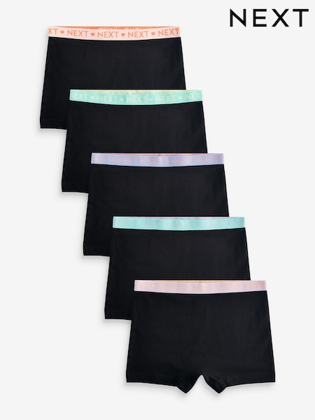 Schwarz - Bright Waistband Short Briefs 5 Pack (2-16yrs) (C30155) | 11 € - 18 €