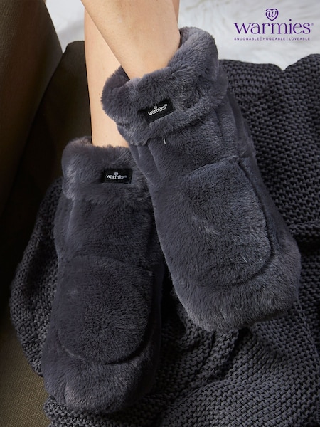 Warmies Grey Fully Heatable Luxury Slipper Boots (C30817) | €13.50
