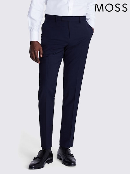 MOSS Dark Navy Blue Tailored Fit Trousers (C30824) | €157