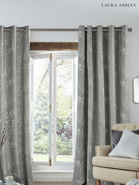 Laura Ashley Pussy Willow Lined 100% Cotton Eyelet Eyelet Curtains (C31010) | 55 € - 320 €