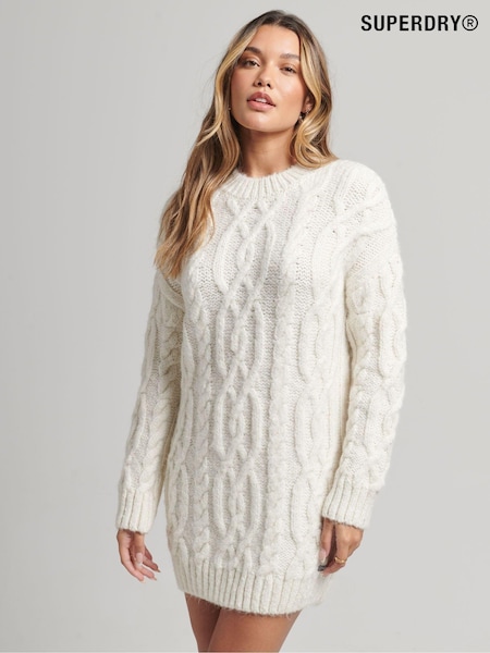 Superdry Ecru Vintage Cable Knit Dress (C31022) | €83