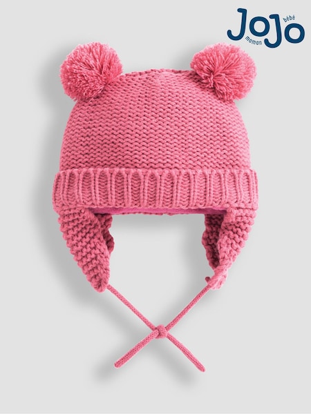 JoJo Maman Bébé Pink Cosy Pom Pom Hat (C31202) | €24