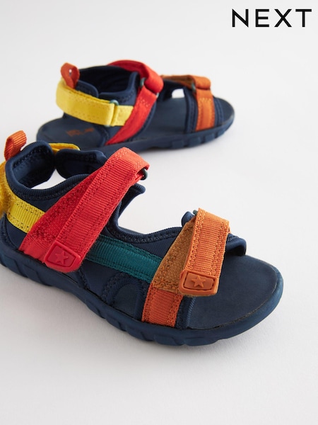 Colourblock Standard Fit (F) Lightweight Touch Fastening Adjustable Strap Trekker Sandals (C31719) | €6 - €7