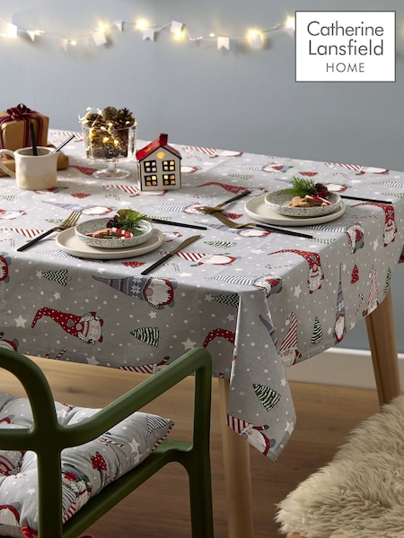 Catherine Lansfield Red Christmas Gnomes Wipeable 100% Cotton Table Cloth (C31720) | $37 - $46