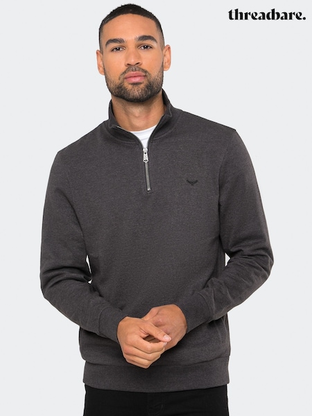 Деревне вугілля Мергель - Threadbare Quarter Zip Neck світшот (C32043) | 1 322 грн