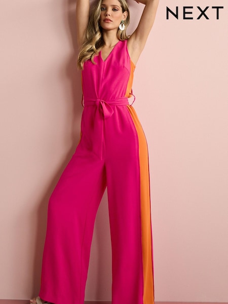 Rose/Orange - Détail à ceinture combinaison (C32520) | € 30