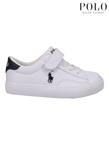 Polo Ralph Lauren White/Blue Polo Ralph Lauren Kids Theron Velcro Trainers (C32921) | ₪352