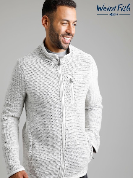 Weird Fish Cream Transom Full Zip Eco Macaroni Fleece (C33168) | 268 LEI