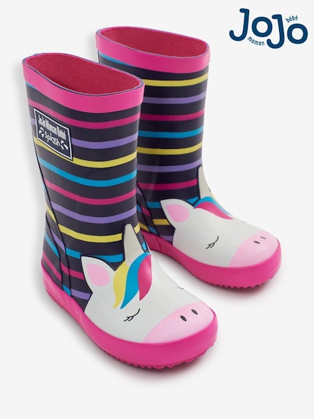 JoJo Maman Bébé Fuchsia Pink Unicorn Wellies (C33180) | €36