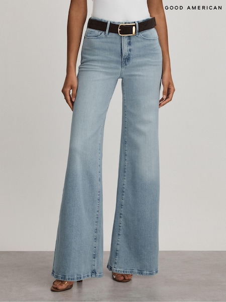 Good American Pale Blue Palazzo Jeans (C33378) | ₪885