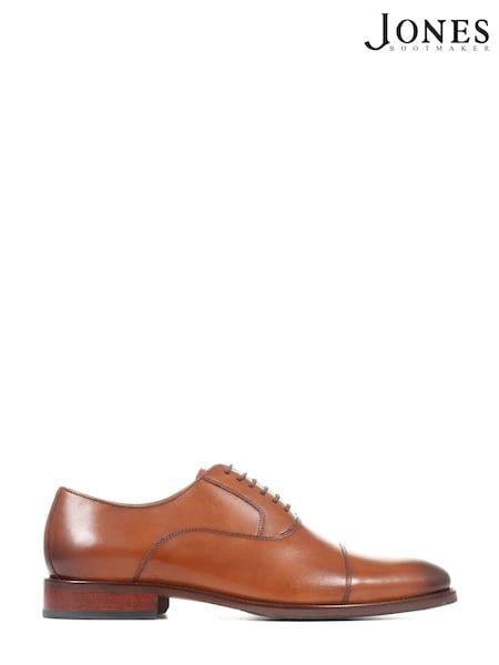 Светло-коричневый - Стандартный крой - Jones Bootmaker Matthew Leather Oxford Shoes (C33523) | €32