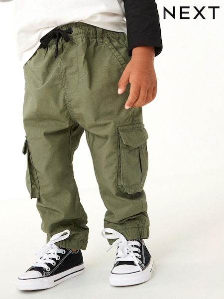 Khaki Vihreä - Lined 100% Cotton Cargo Trousers (3mths-7yrs) (C33592) | €22 - €25