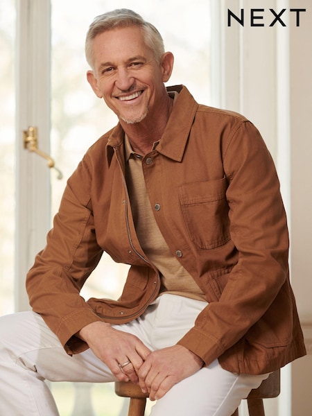 Tan Brown Cotton Worker Shacket (C33824) | €9
