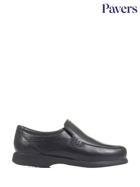 Pavers Gents Black Slip On Smart Shoes (C33838) | ₪191