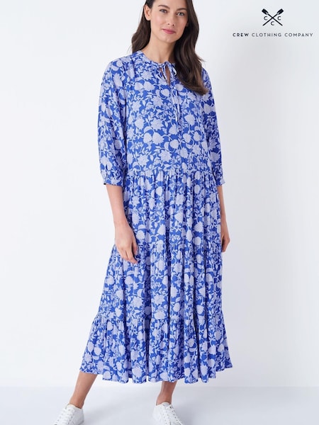 Crew Clothing Company Blue Floral Print Flared Dress (C33931) | €46