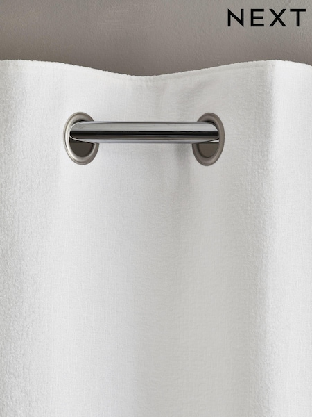 White Heavyweight Chenille Eyelet Blackout/Thermal Curtains (C34051) | €43 - €99