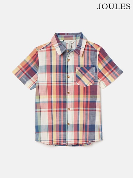 Joules Boys' Wilson Red Cotton Check Shirt (C34092) | R$ 160 - R$ 180
