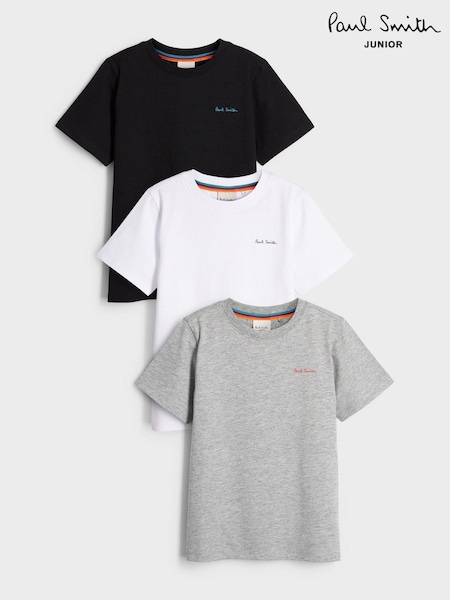 Paul Smith Junior Boys Signature T-Shirts 3 Pack (C34172) | ₪176