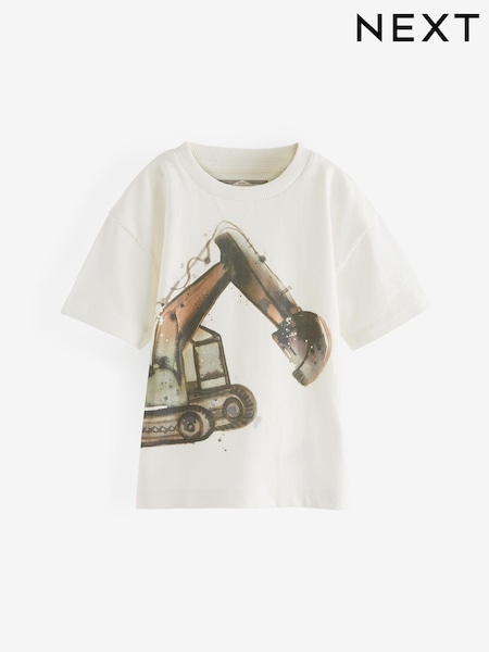 White Digger Oversized Short Sleeve Character T-Shirt (3mths-7yrs) (C34536) | €4 - €5.50