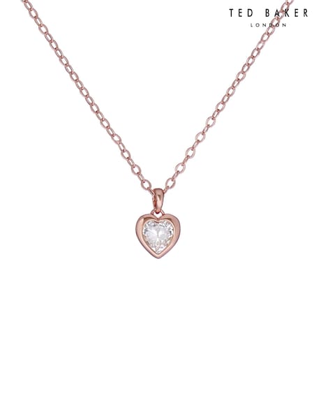 Ted Baker Rose Gold Tone HANNELA: Crystal Heart Pendant Necklace (C34549) | €43