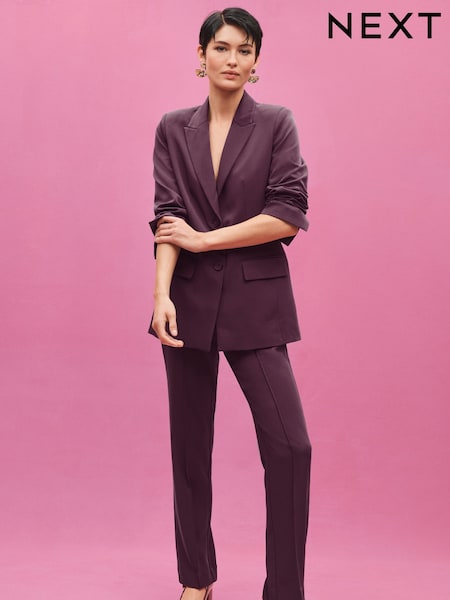 Пурпурный - Tailored Straight Leg Trousers (C34766) | €22