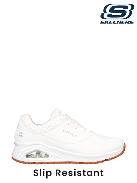 Белый - Skechers Womens Uno Slip Resistant Work Trainers (C35182) | €105