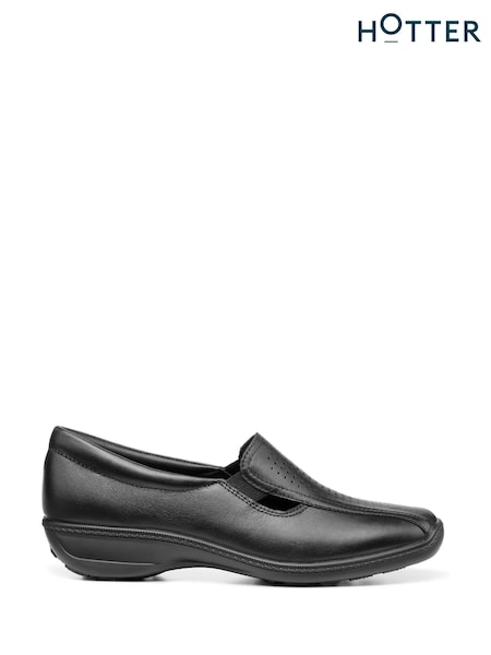 Hotter Calypso II Wide Fit Black Slip On Shoes (C35859) | € 104