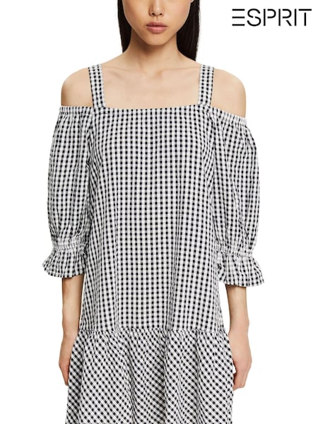 Esprit Black Checked Mini Dress (C35884) | €35