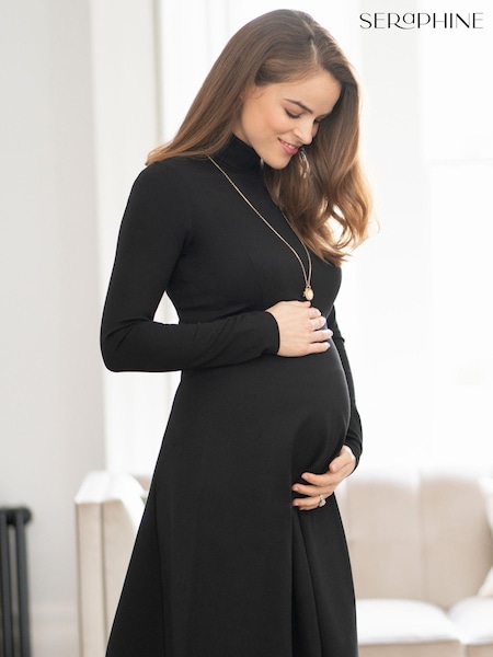 Seraphine Black Rollneck Maternity Dress (C36138) | €71