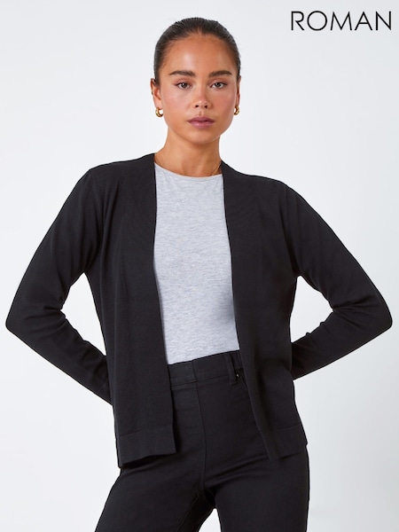 Roman Black Petite Plain Stretch Cardigan (C37195) | R$ 385