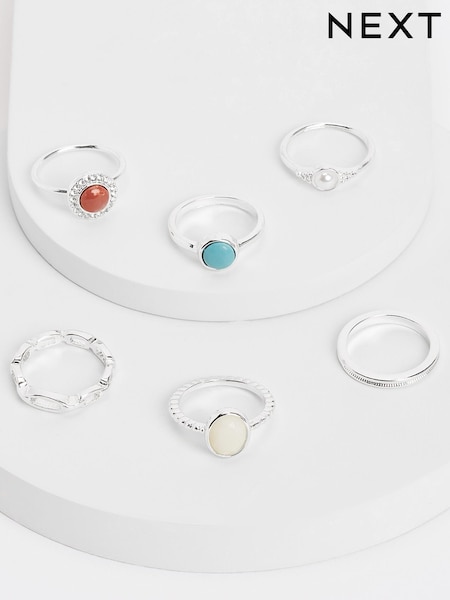 Silver Tone Mixed Ring Pack (C37327) | €7