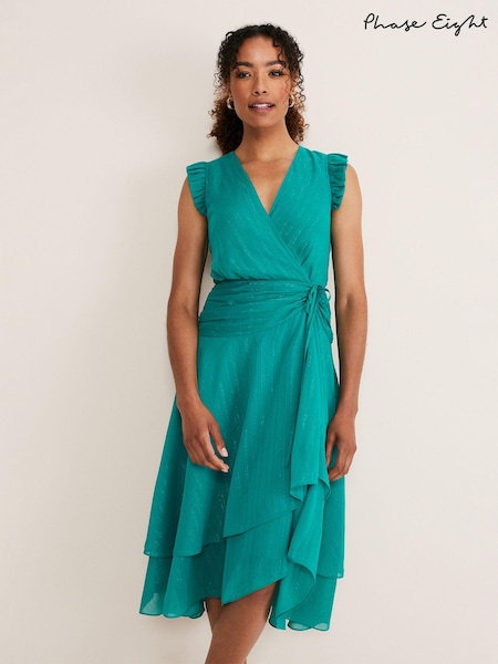 Phase Eight Blue Cressinda Ruched Dress (C37334) | €53