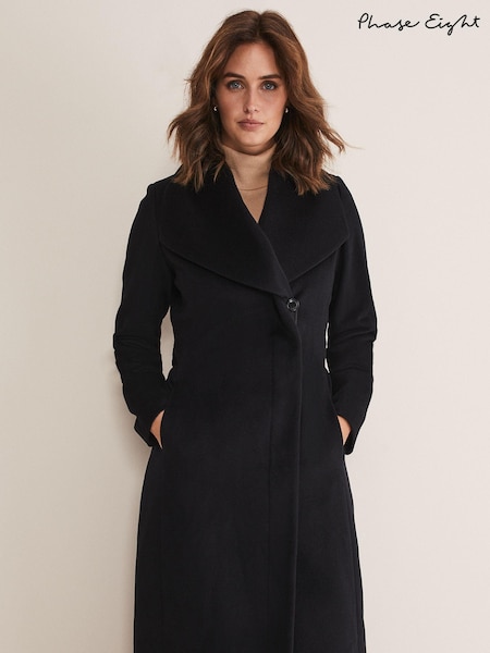 Phase Eight Black Nicci Wool Coat (C37443) | 1,183 QAR