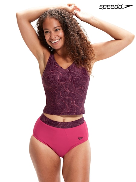 Speedo Pink Evie Printed Shaping Tankini (C38076) | €13