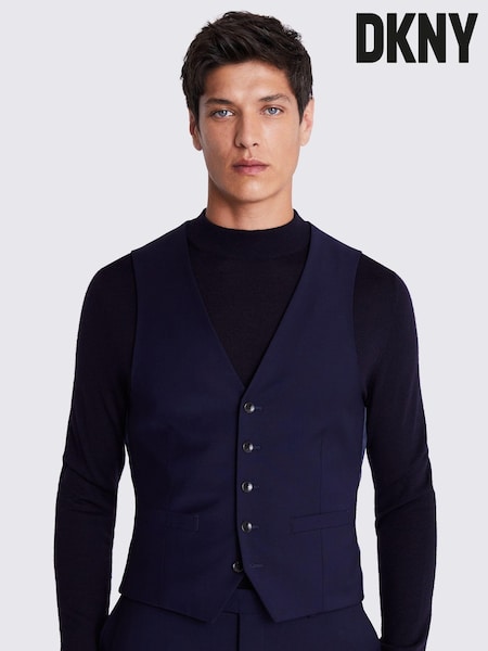 DKNY Slim Fit Blue Ink Waistcoat (C38166) | kr1 713