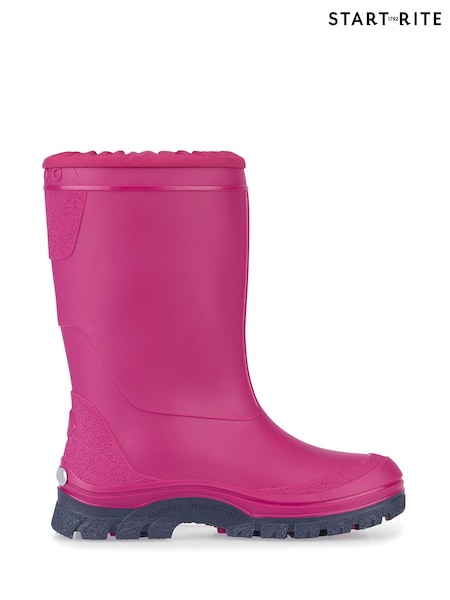 Start Rite Pink Mudbuster Fleece Lined Warm Cosy Wellies (C38269) | AED204