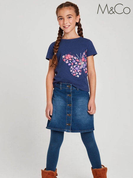 M&Co Blue Butterfly T-Shirt (C38299) | €2.50