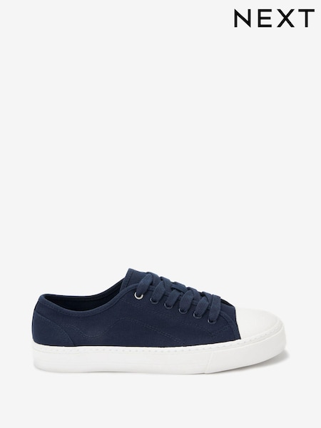Темно-синий - Forever Comfort® Navy Baseball Canvas Trainers (C38325) | €26