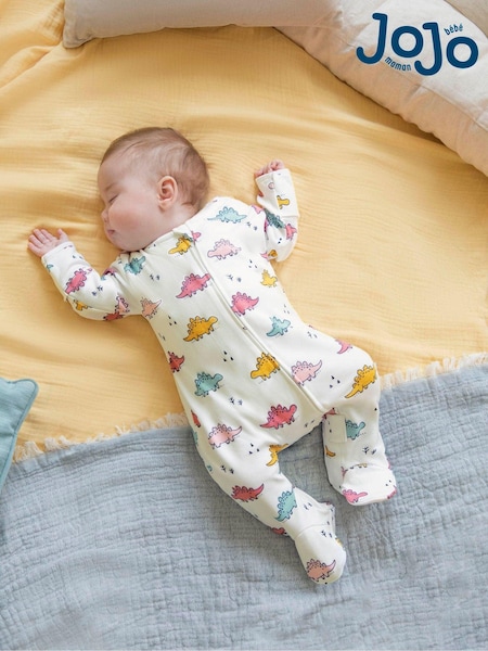 JoJo Maman Bébé Print Zip Cotton Baby Sleepsuit (C38362) | 32 €