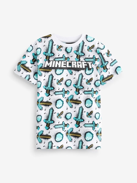 Sword White FUNKO Licensed Minecraft Tshirt with Creeper Pocket POP Toy (4-16yrs) (C38652) | €8 - €11