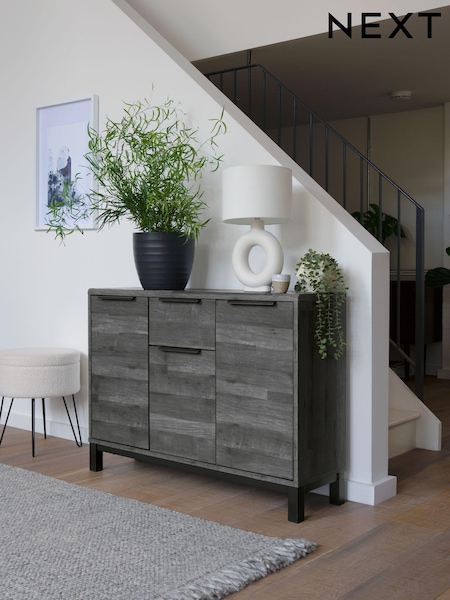 Black Bronx Oak Effect Large Sideboard (C38734) | €320