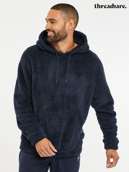 Threadbare Navy Borg Loungewear Hoodie (C38778) | €13