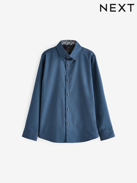 Indigo Blue Long Sleeve Smart Trimmed Shirt (3-16yrs) (C38920) | €14 - €18