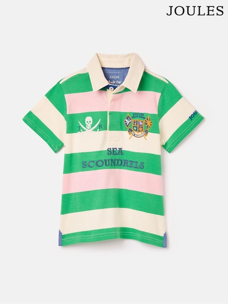 Joules Boys' Tournament Green Rugby Jersey Polo Shirt (C39383) | €25 - €30.50