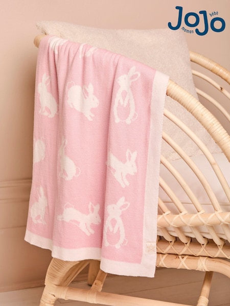 JoJo Maman Bébé Pink Bunny Knit Shawl (C39397) | €18.50