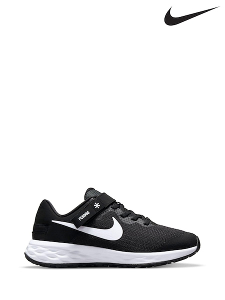 Nike Black/White Revolution 6 Flyease Youth Trainers (C3C846) | €60