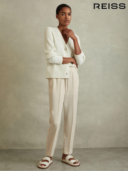 Reiss Cream Hailey Petite Tapered Pull On Trousers (C40026) | €55