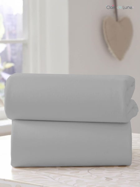 Clair De Lune Grey Travel 100% Cotton Fitted Sheet (C40635) | LEI 156