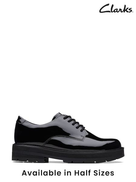 Clarks Black Patent Multi Fit Leather Prague Lace Shoes (C40743) | €38