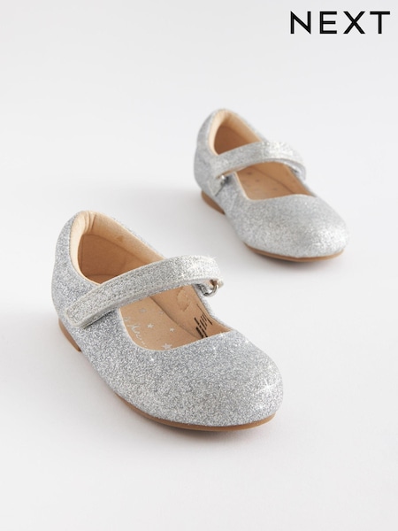 Silver Glitter Wide Fit (G) Mary Jane Shoes (C40777) | € 9 - € 10